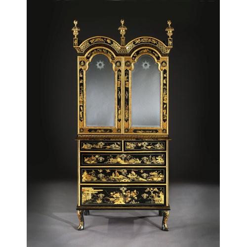 A George I black and gold japanned cabinet